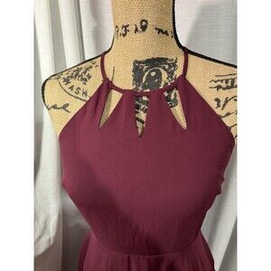 Express Size 2 Plum Dress Halter Top Fit And Flare